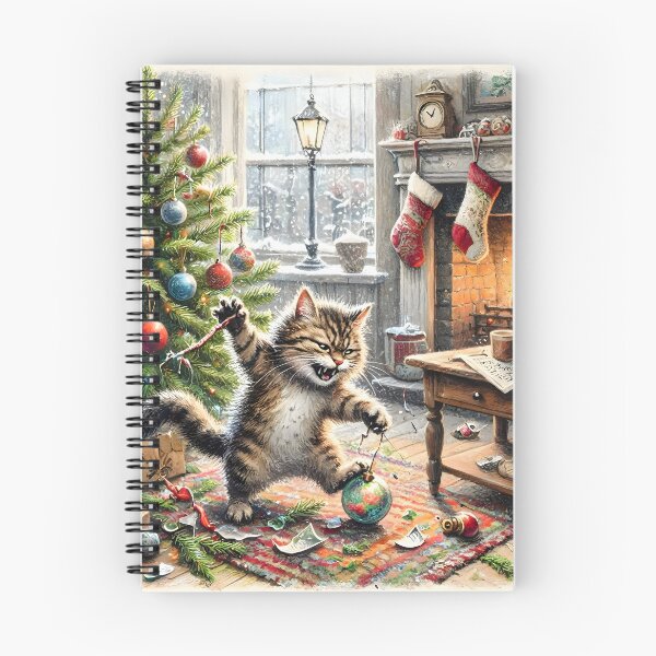 Item preview, Furious Tabby Cat Christmas Mess designed and sold by Sybille-Yates.