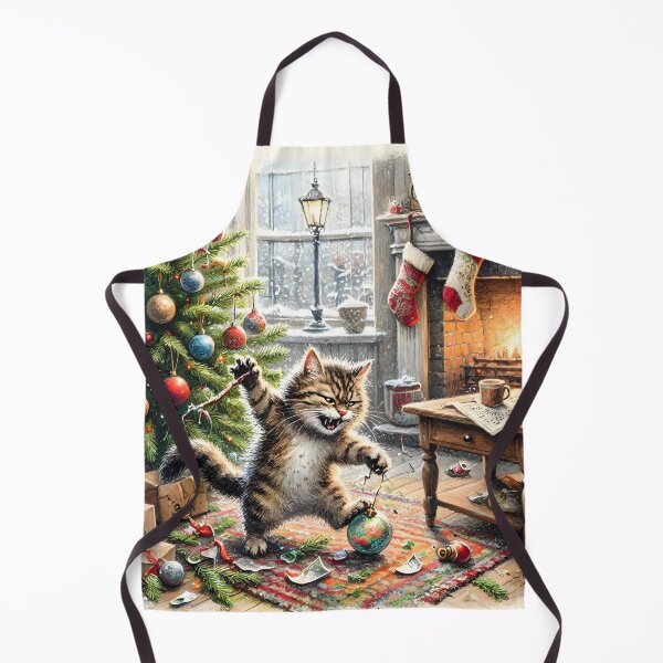Item preview, Furious Tabby Cat Christmas Mess designed and sold by Sybille-Yates.