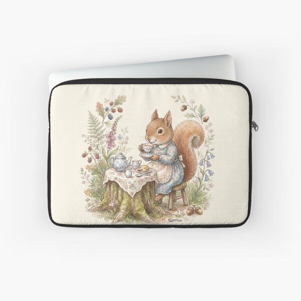 Item preview, Cozy Squirrel Having Afternoon Tea Vintage Watercolor Illustration designed and sold by Pasteltone.
