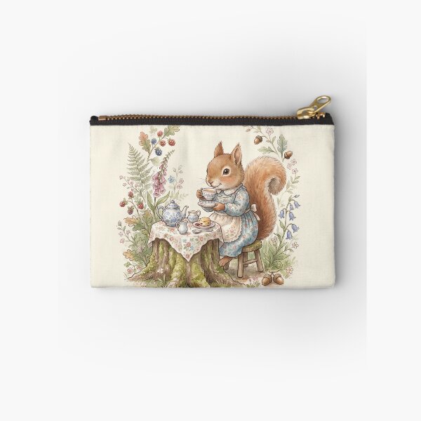 Item preview, Cozy Squirrel Having Afternoon Tea Vintage Watercolor Illustration designed and sold by Pasteltone.