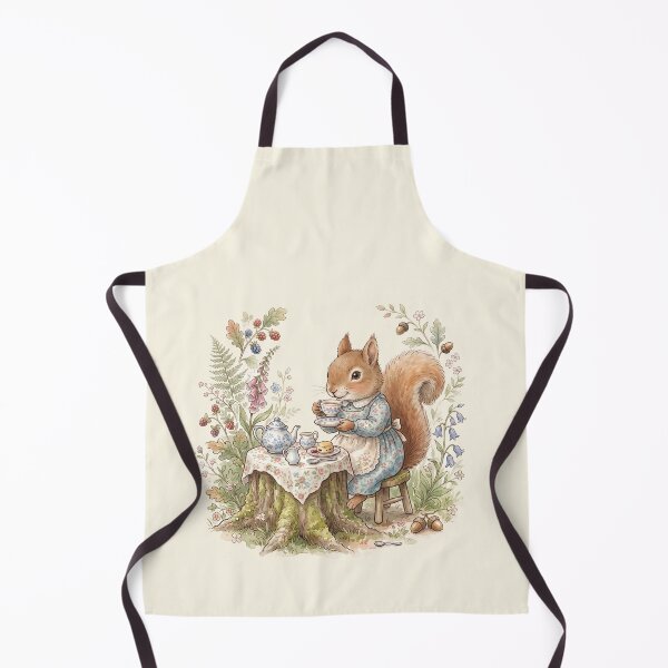 Item preview, Cozy Squirrel Having Afternoon Tea Vintage Watercolor Illustration designed and sold by Pasteltone.