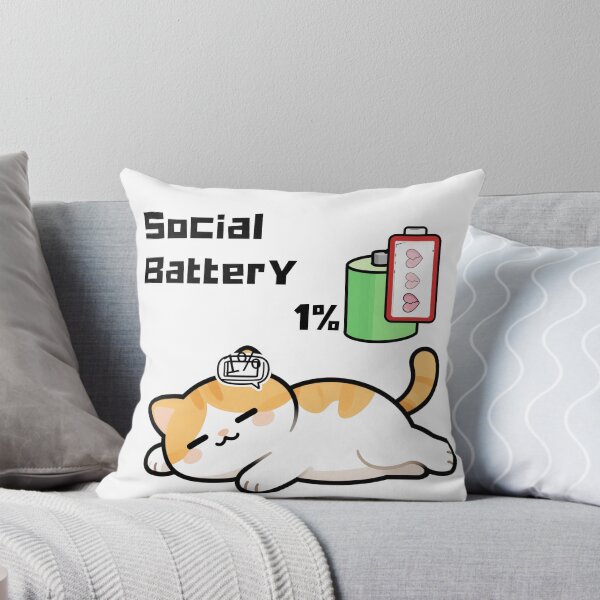 Item preview, social battery 1 % for exhausted cat  designed and sold by simonrice14.