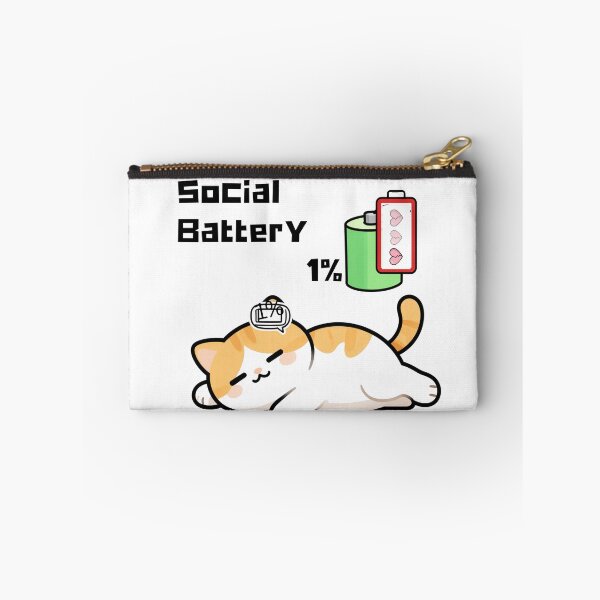 Item preview, social battery 1 % for exhausted cat  designed and sold by simonrice14.
