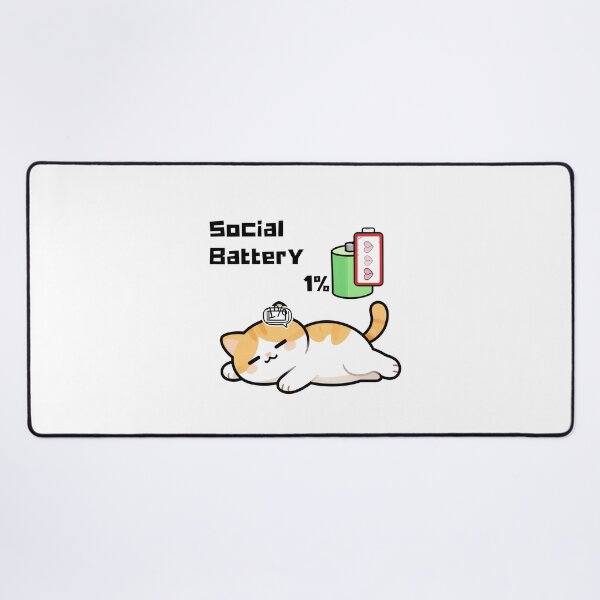 Item preview, social battery 1 % for exhausted cat designed and sold by simonrice14.