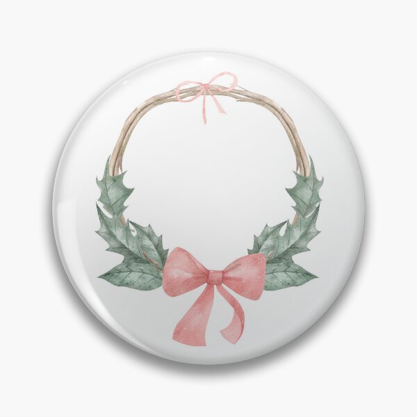 Artikelvorschau, Weihnachtskranz-Gestell mit Stechpalmenblättern und rosa Schleife entworfen und verkauft von White Rabbit Design .