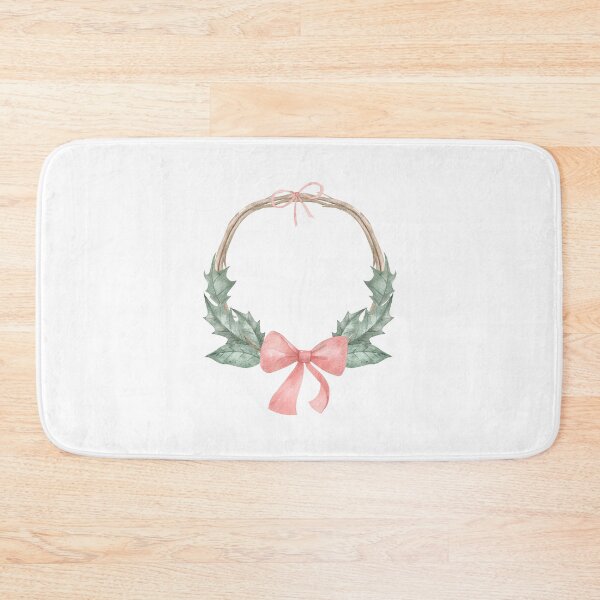 Item preview, Christmas Wreath Frame with Holly Leaves and Pink Bow designed and sold by White Rabbit Design .