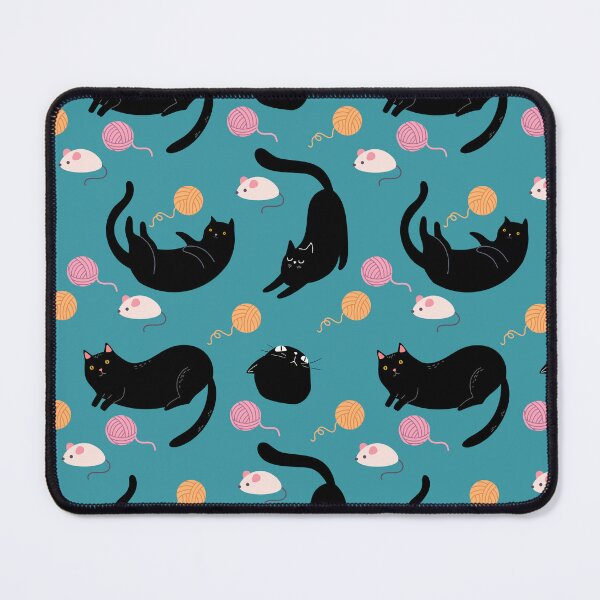 Item preview, Playful Black Cats, Mice & Yarn Pattern designed and sold by BigfeetLittlepaws.