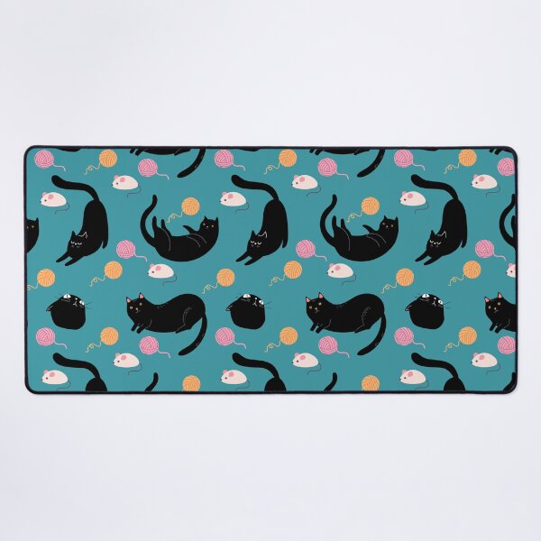 Item preview, Playful Black Cats, Mice & Yarn Pattern designed and sold by BigfeetLittlepaws.