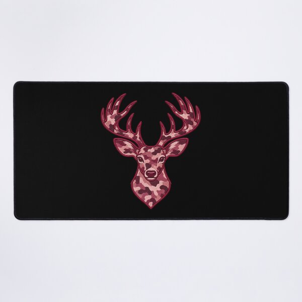 Item preview, Deer Camo Faux Embroidery design, Merlot Pink Camouflage Deer Head, Rustic Outdoor designed and sold by SpookyShadesLab.