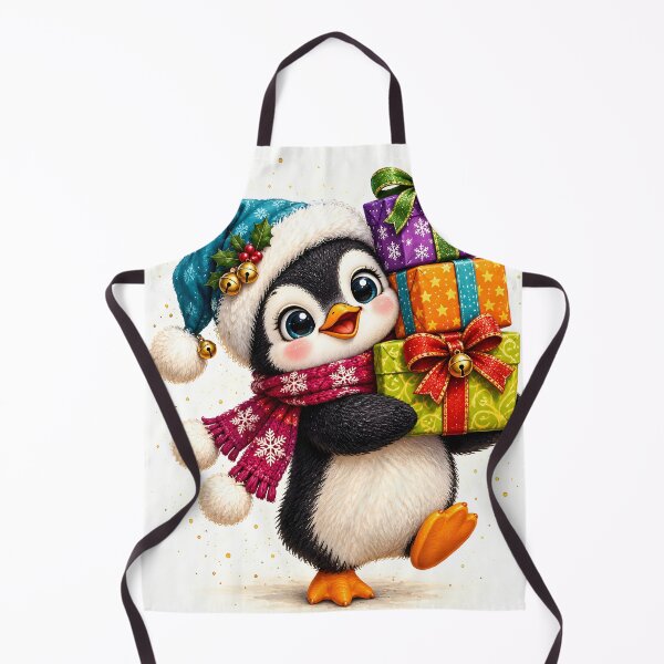 Item preview, Cute Christmas Penguin Carrying Colorful Gifts designed and sold by Pure Craft.