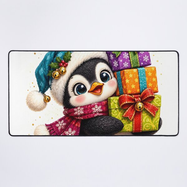 Item preview, Cute Christmas Penguin Carrying Colorful Gifts designed and sold by Pure Craft.
