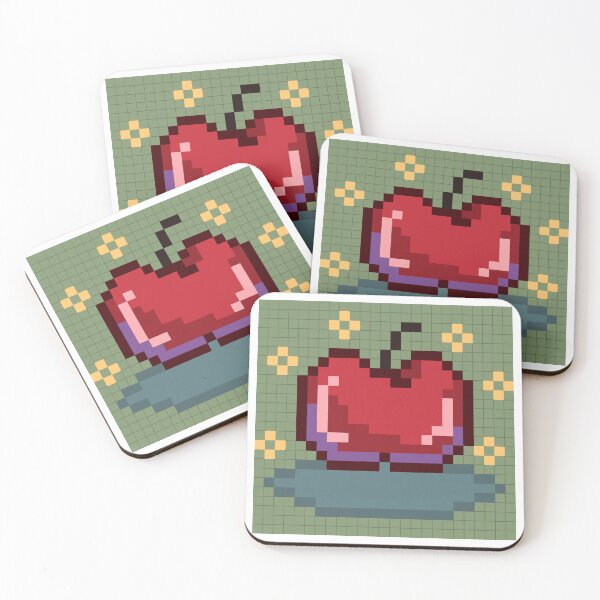 Item preview, Inktober Pixelart - Apple (with bg) designed and sold by Niceci.
