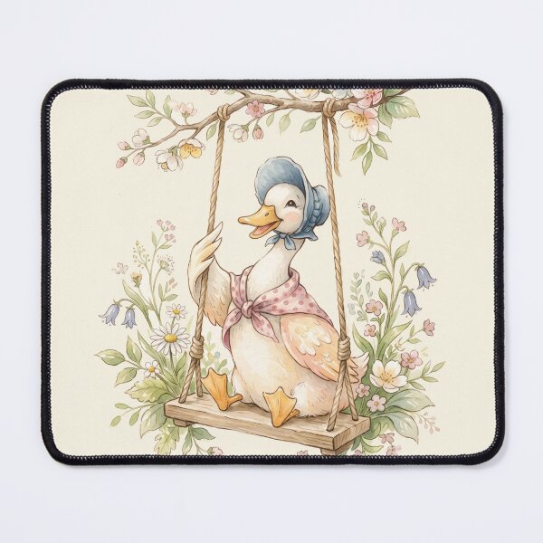Item preview, Sweet Duck on a Swing Vintage Watercolor Children's Book Illustration designed and sold by Pasteltone.