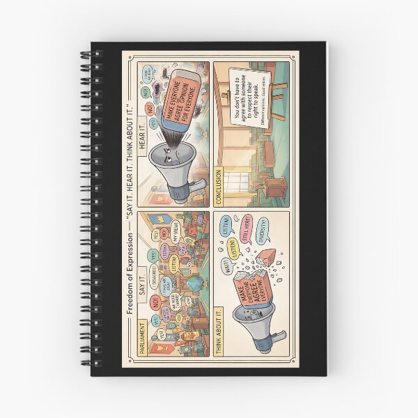 Item preview, Diversity of opinion in parliament – freedom of speech (comic) designed and sold by Mianku | Für das Leben.