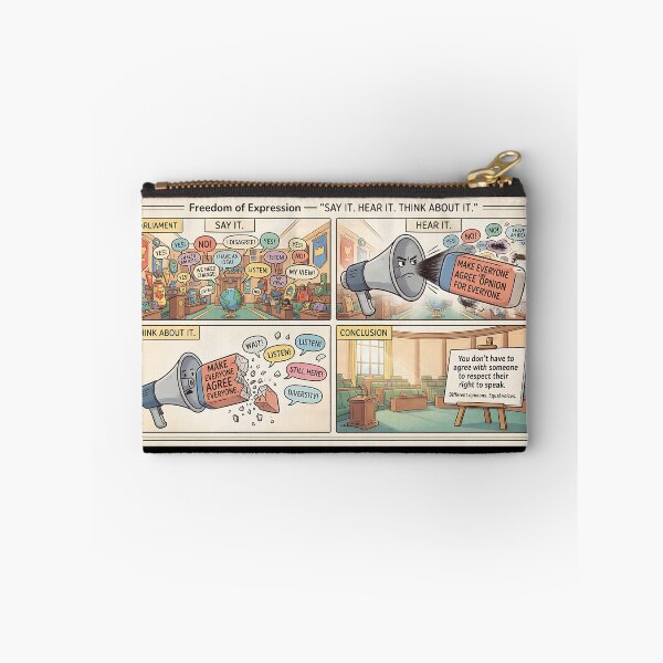 Item preview, Diversity of opinion in parliament – freedom of speech (comic) designed and sold by Mianku | Für das Leben.