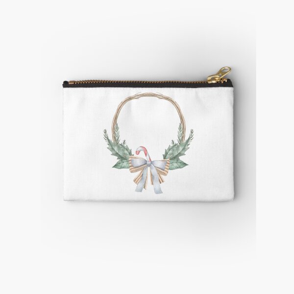 Item preview, hristmas Wreath Frame with Holly, Candy Cane and Blue Bow designed and sold by White Rabbit Design .