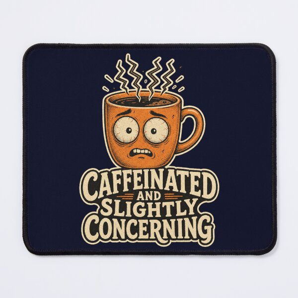 Item preview, Caffeinated And Slightly Concerning Shirt, Funny Coffee Lover T-Shirt, Caffeine Humor Tee, Funny Coffee Gift Shirt, Vintage Coffee Graphic designed and sold by TshirtsLabs.