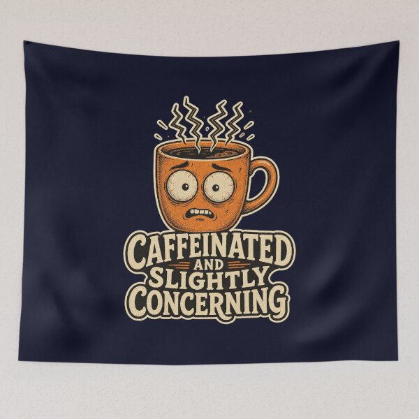 Item preview, Caffeinated And Slightly Concerning Shirt, Funny Coffee Lover T-Shirt, Caffeine Humor Tee, Funny Coffee Gift Shirt, Vintage Coffee Graphic designed and sold by TshirtsLabs.