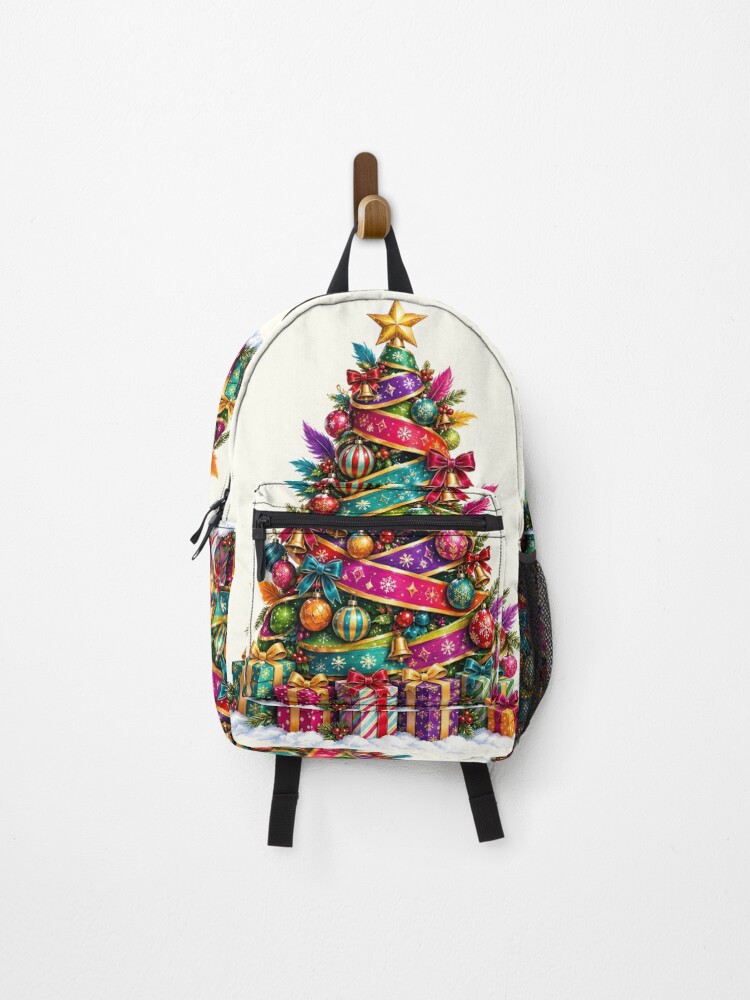 Thumbnail 1 of 3, Backpack, Colorful Christmas Tree with Ribbons and Presents designed and sold by Rohan132.