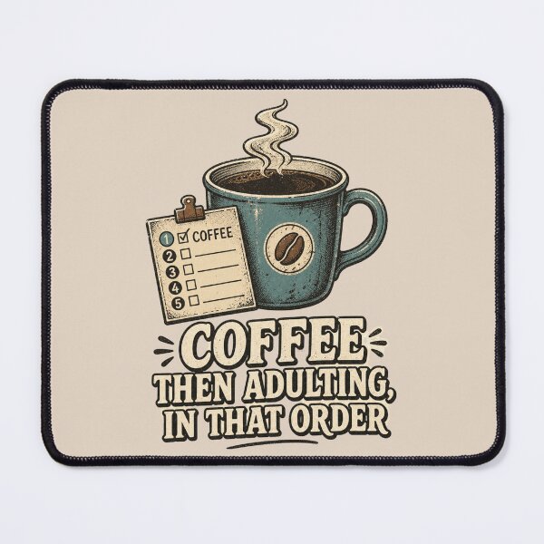 Item preview, Coffee Then Adulting In That Order Shirt, Funny Coffee Lover T-Shirt, Morning Routine Humor Tee, Funny Coffee Gift Shirt, Vintage Coffee Graphic designed and sold by TshirtsLabs.
