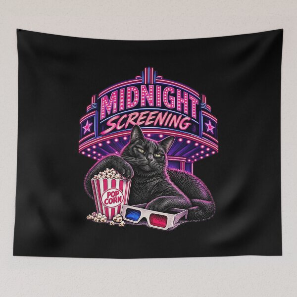 Item preview, Midnight Screening Funny Cult Classic Cat Movie Theater Lover Movie Gift designed and sold by FurRealStudioCo.