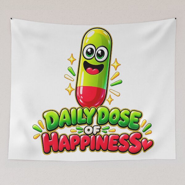 Item preview, Funny cute  glossy capsule a dose for happiness designed and sold by Afnan Store.