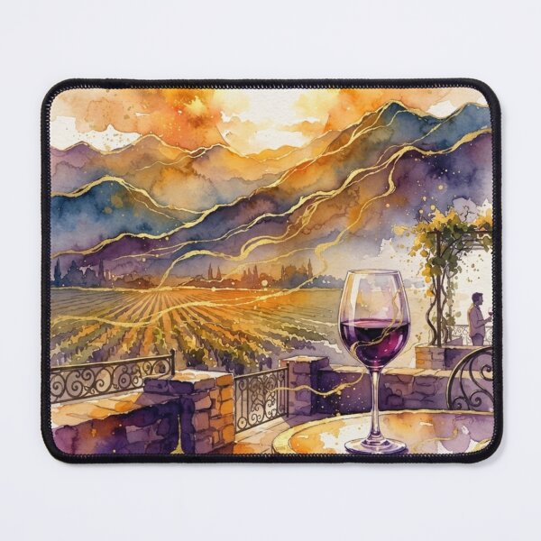Item preview, Sunset in a Mendoza Vineyard in Watercolor - Argentine Landscapes designed and sold by Esencia Argentina.