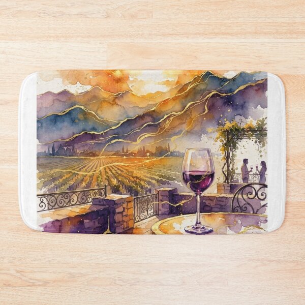 Item preview, Sunset in a Mendoza Vineyard in Watercolor - Argentine Landscapes designed and sold by Esencia Argentina.
