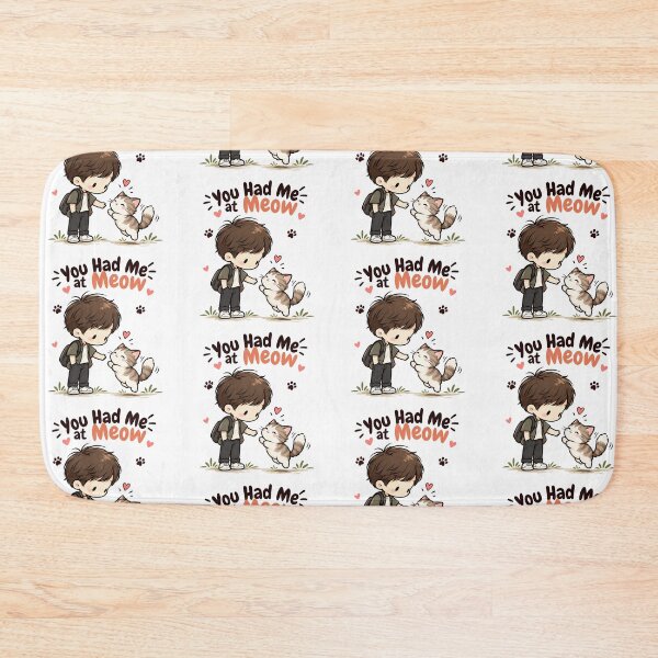 Item preview, You Had Me at Meow – Cute Kawaii Cat Lover Cartoon designed and sold by CRAZZYDOODLES.
