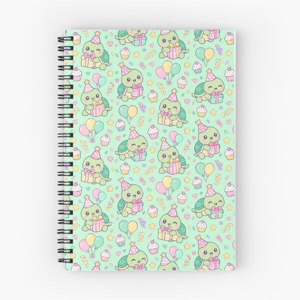 Item preview, Kawaii Birthday Turtle Gift Pastel Pattern designed and sold by Soft Berry Studio.