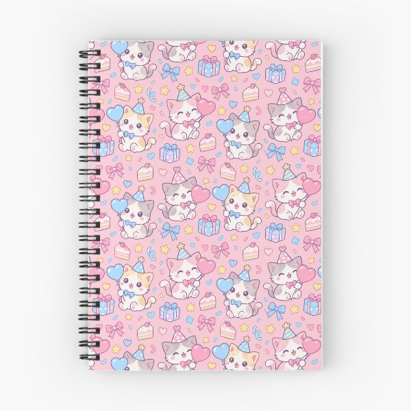 Item preview, Kawaii Birthday Kitty Balloon Pastel Pattern designed and sold by Soft Berry Studio.