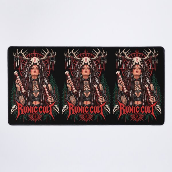 Item preview, Runic Cult Pagan Shaman Viking Gothic Illustration designed and sold by CrazySzoopWorld.