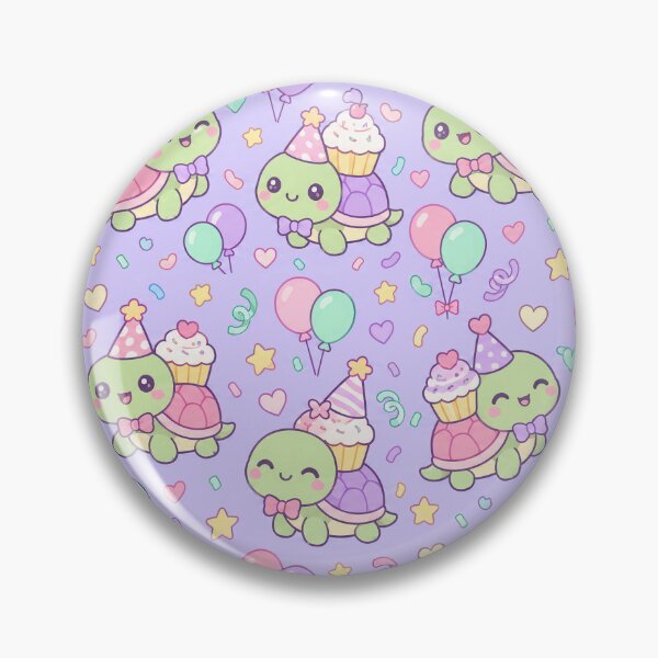 Item preview, Kawaii Birthday Turtle Cupcake Pastel Pattern designed and sold by Soft Berry Studio.