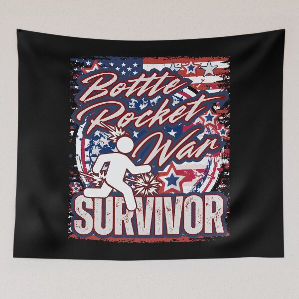 Item preview, Bottle Rocket War Survivor – Patriotic Funny Firework Mishap Stick Figure Distressed Explosion Graphic designed and sold by GFamilyC.