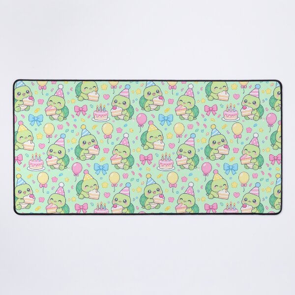 Item preview, Kawaii Birthday Turtle Cake Slice Pastel Pattern designed and sold by Soft Berry Studio.