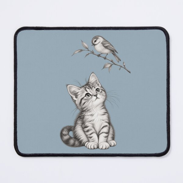 Item preview, Cat Watching a Little Bird designed and sold by LiMarchee.