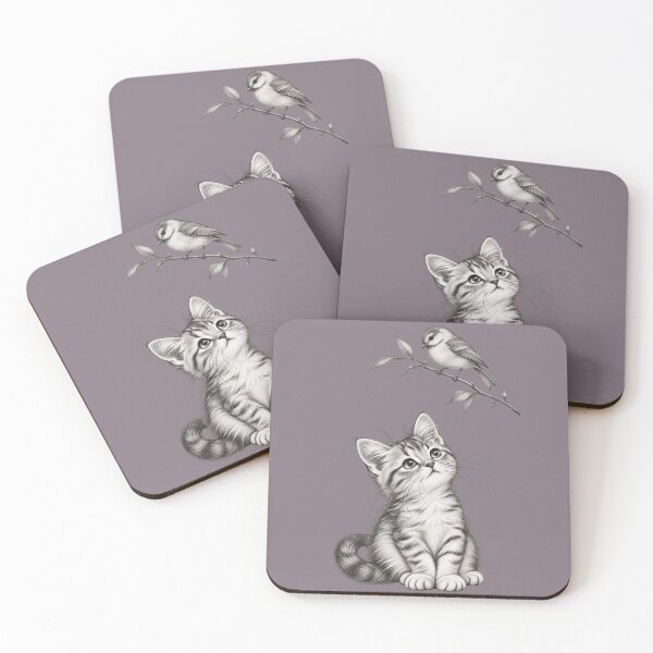 Item preview, Cat Watching a Little Bird designed and sold by LiMarchee.