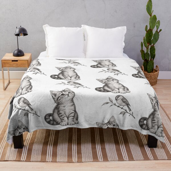 Item preview, Cat Watching a Little Bird designed and sold by LiMarchee.