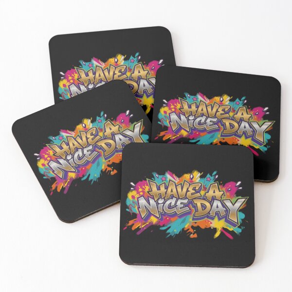 Item preview, Have A Nice Day Colorful Graffiti Typography Art designed and sold by RetroWaveDesign.