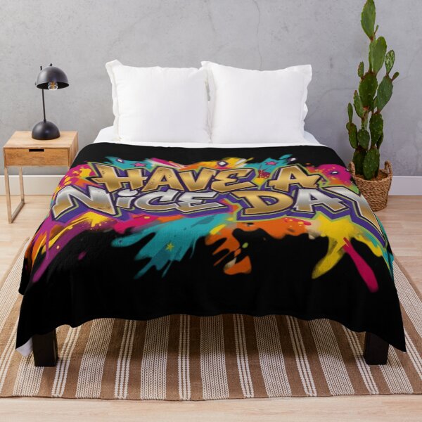 Item preview, Have A Nice Day Colorful Graffiti Typography Art designed and sold by RetroWaveDesign.