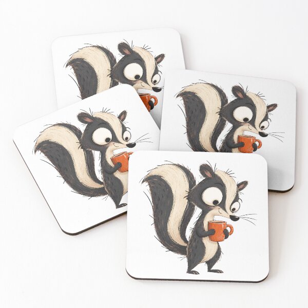 Item preview, Skunk Cradling a Cozy Mug designed and sold by The-Art-of-D.