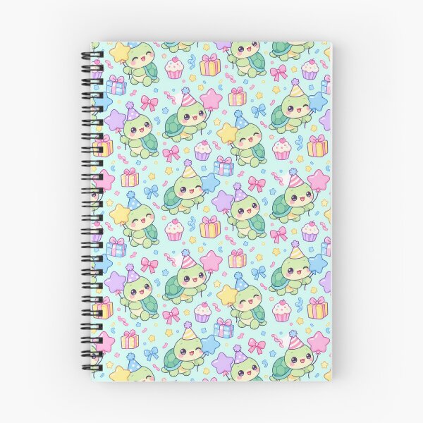 Item preview, Kawaii Birthday Turtle Star Balloon Pastel Pattern designed and sold by Soft Berry Studio.