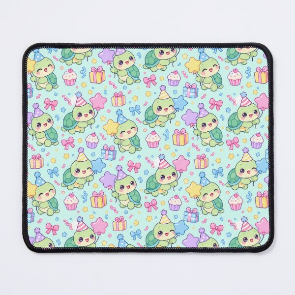 Item preview, Kawaii Birthday Turtle Star Balloon Pastel Pattern designed and sold by Soft Berry Studio.