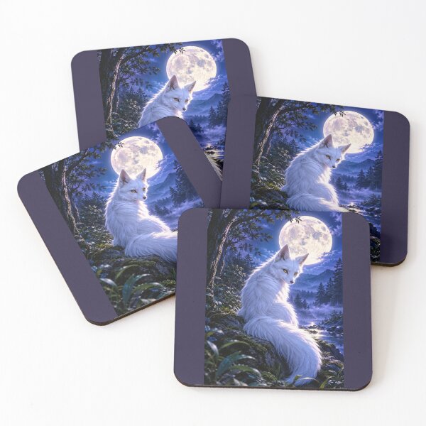 Item preview, Moonlit Fox – White Kitsune Under the Full Moon designed and sold by Kurekou Lab.