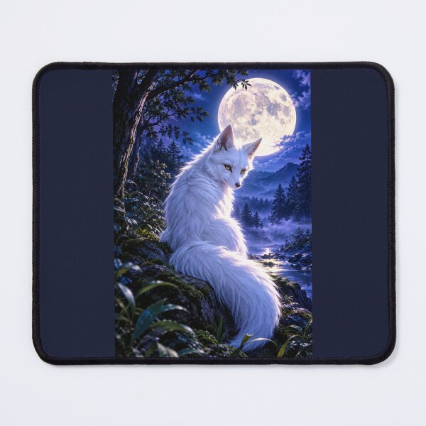 Item preview, Moonlit Fox – White Kitsune Under the Full Moon designed and sold by Kurekou Lab.