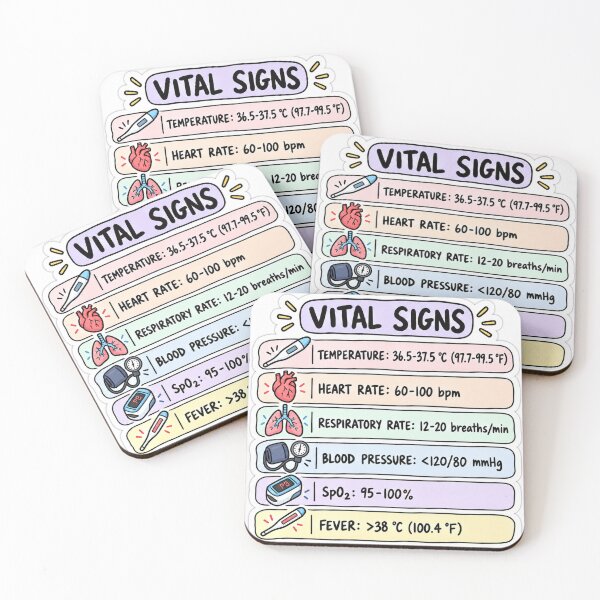 Item preview, Vital Signs Drawn Study Aid Nursing Student Sticker designed and sold by isokinetic.