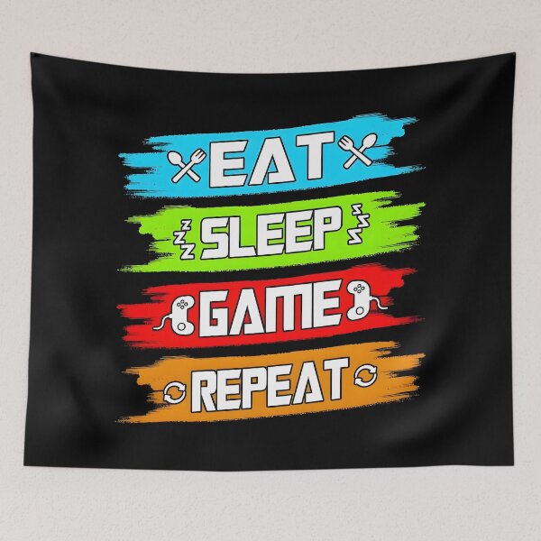 Item preview, Eat Sleep Game Repeat designed and sold by Dragstrider.