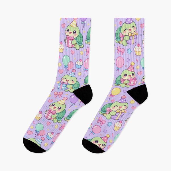 Item preview, Kawaii Birthday Turtle Bow Gift Pastel Pattern designed and sold by Soft Berry Studio.