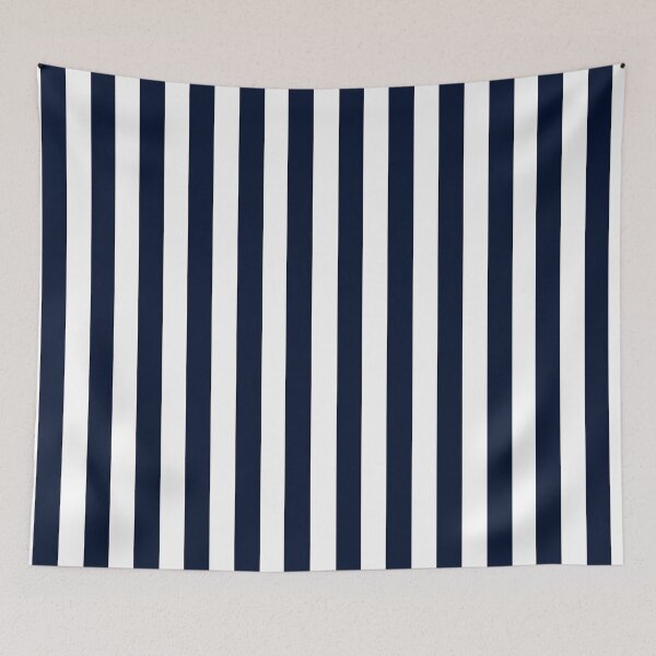 Aperçu de l'œuvre Rayures bonbon bleu marine et blanc créée et vendue par RishabhArts1.