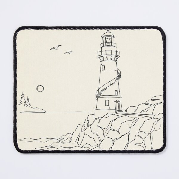 Item preview, Lighthouse Silhouette | Minimalist Coastal Line Art Print designed and sold by Zaramodo.